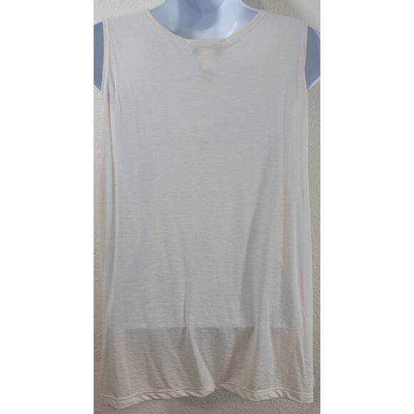 Draper's & Damon's Cream Beige Lace Overlay Slub Knit Top Medium New With Tags - Picture 3 of 5